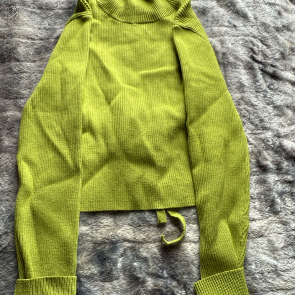 Nasty Gal Chartreuse Cowl Neck Sweater